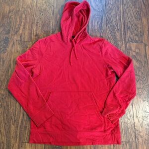 Tek Gear Red Knit Cotton Blend Pullover Hoodie Sweatshirt Size Unisex Women’s M